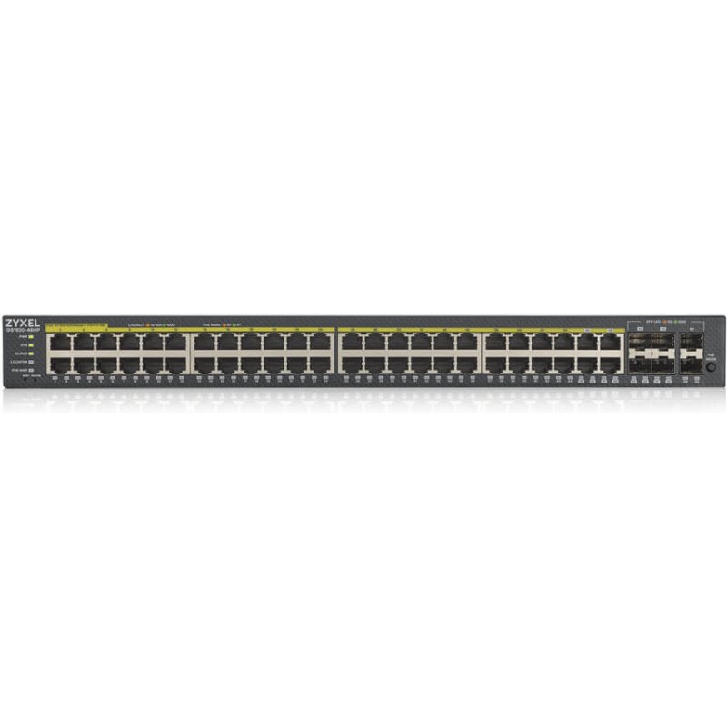 Zyxel GS1920-48HPV2 Géré Gigabit Ethernet (10/100/1000) Connexion Ethernet, supportant l'alimentation via ce port (PoE) Noir
