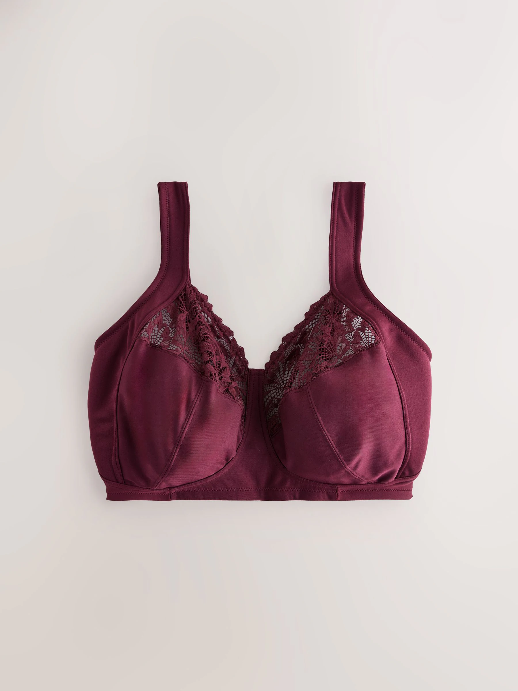 Paarsblauw - F-K cup beha met ultiem comfort, gewatteerde bandjes, zonder vulling, zonder beugel en met zijsteun