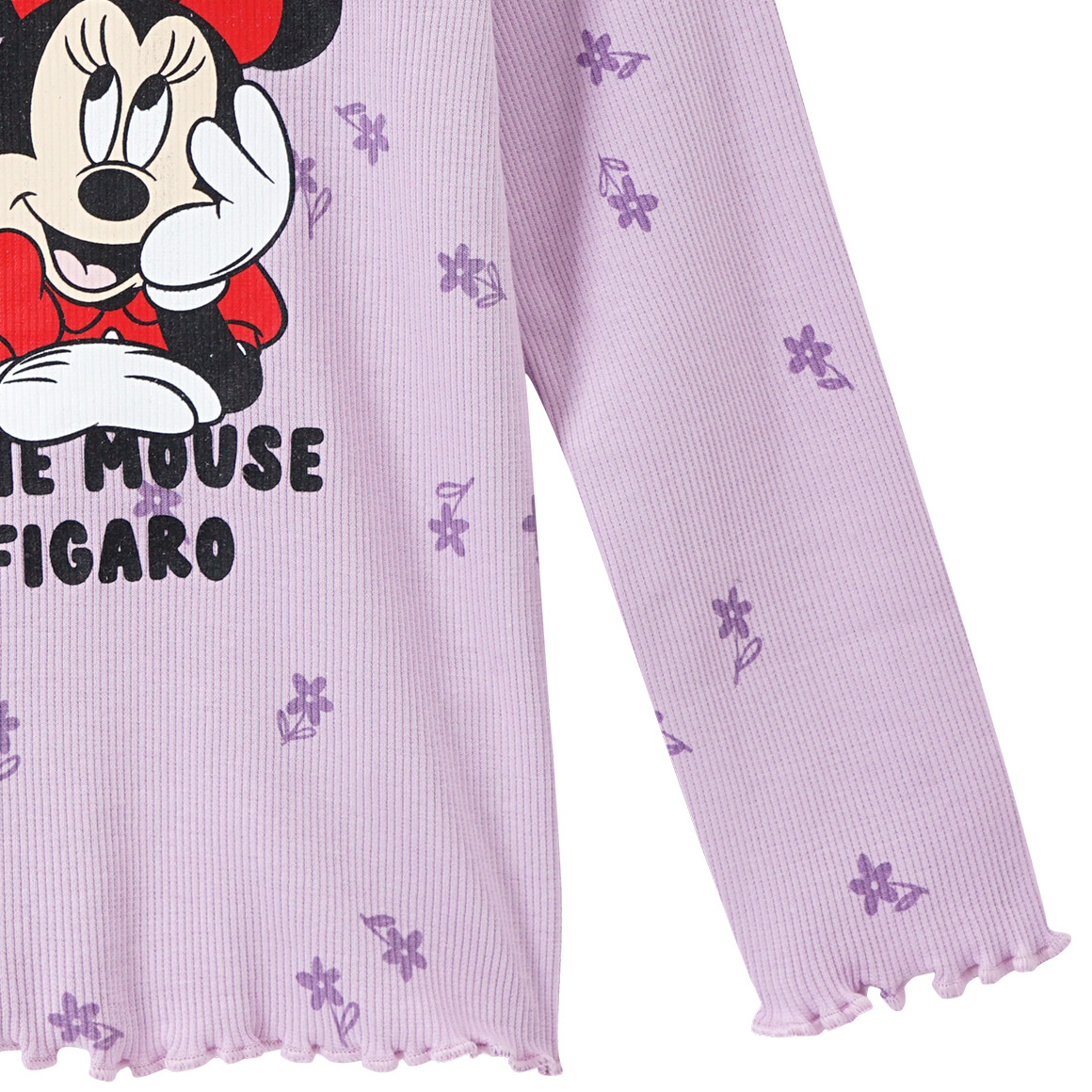 Topolino Minnie Maus Shirt in Ripp-Struktur helllila
