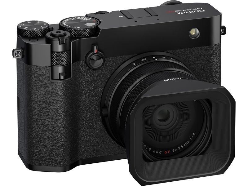 Fujifilm Fotokamera GFX 100RF Schwarz GFX-Kamera mit fest verbautem Objektiv und bringt die Mittelformat-Bildqualität in ein ultrakompaktes Design