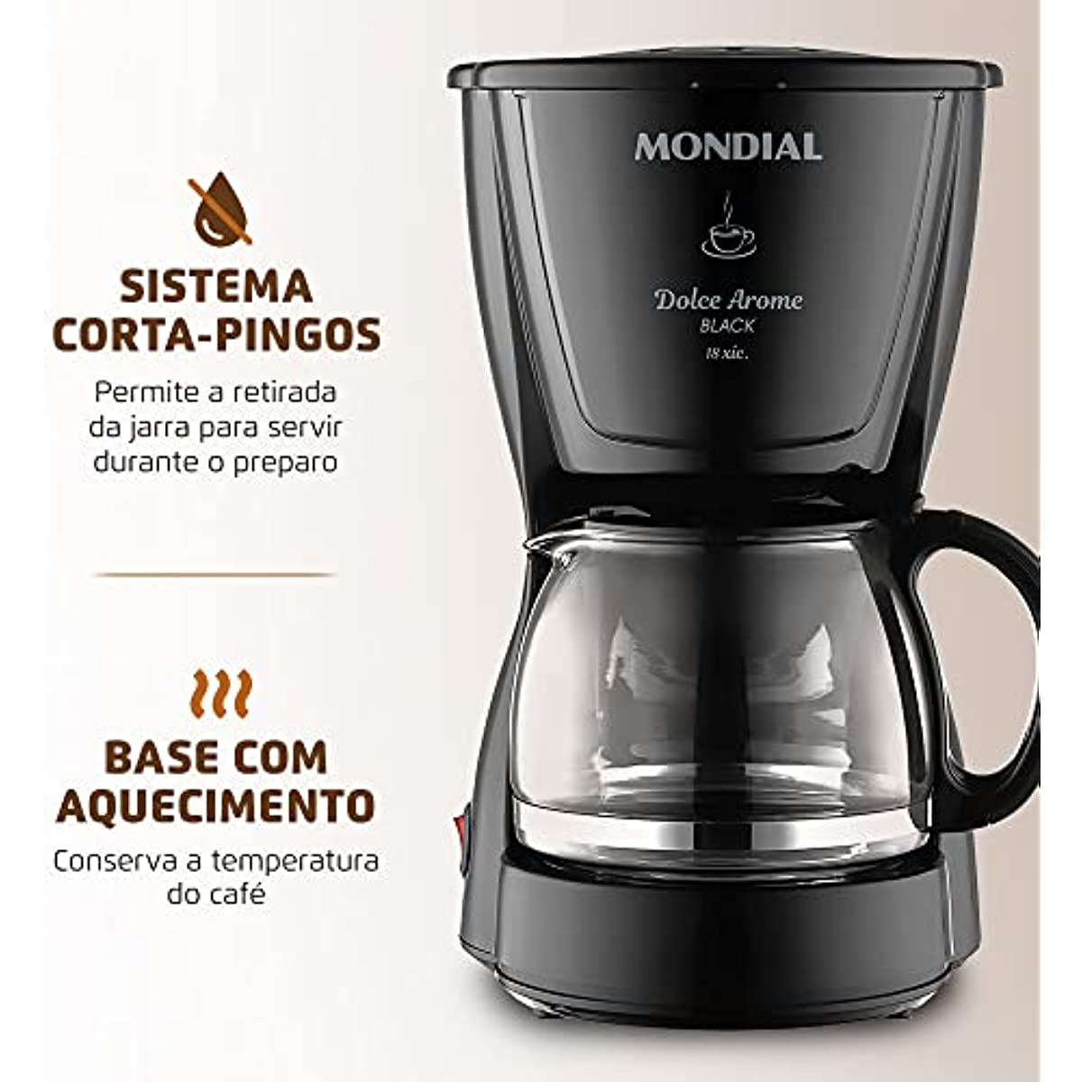 Cafeteira El&eacute;trica Dolce Arome, 110V, Mondial - C-30-18X-FB