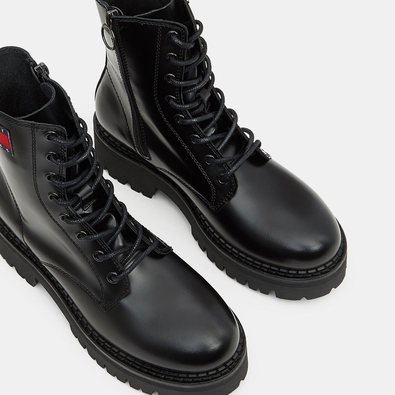 Tommy Hilfiger Boots en Cuir à lacets noires