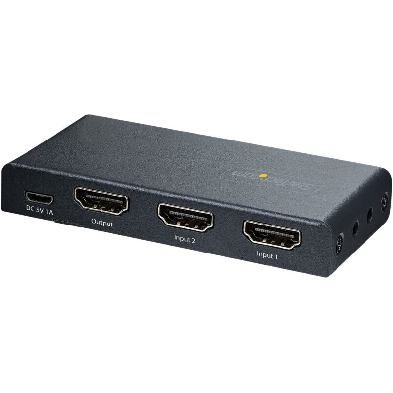 StarTech.com Switch HDMI 8K à 2 Ports - Switch HDMI 2.1 4K 120Hz HDR10+/8K 60Hz UHD - Commutateur HDMI 2 Entrées 1 Sortie - Commutation de Source Automatique/Manuelle - Adaptateur Secteur et Télécommande Inclus
