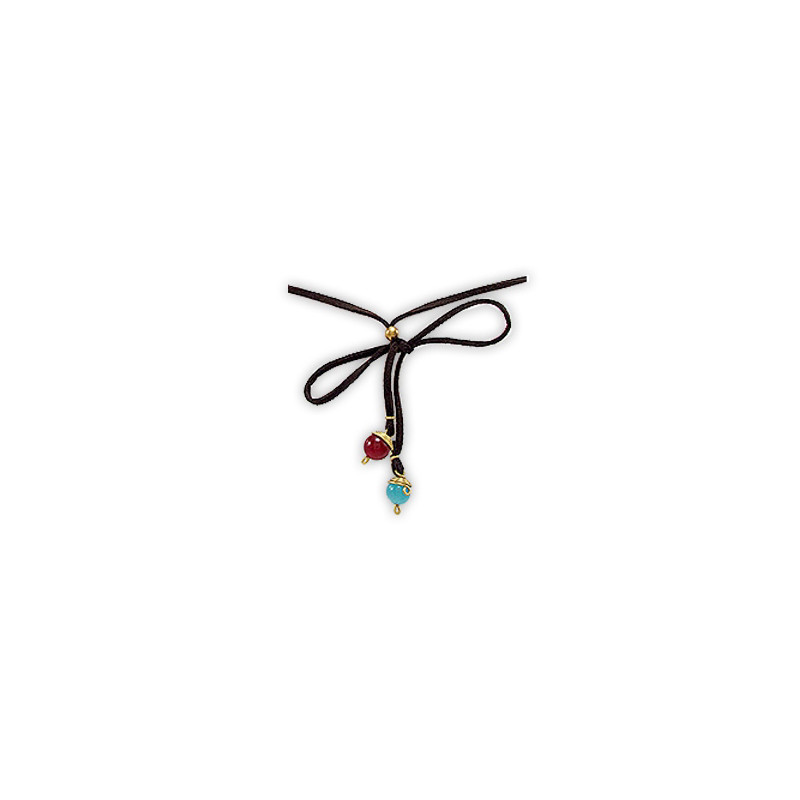Collier Perles et Spirale en Métal Doré