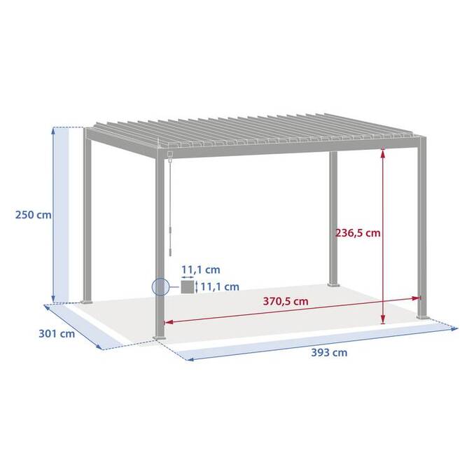 Pergola bioclimatique manuelle EVORA Effet bois Honey