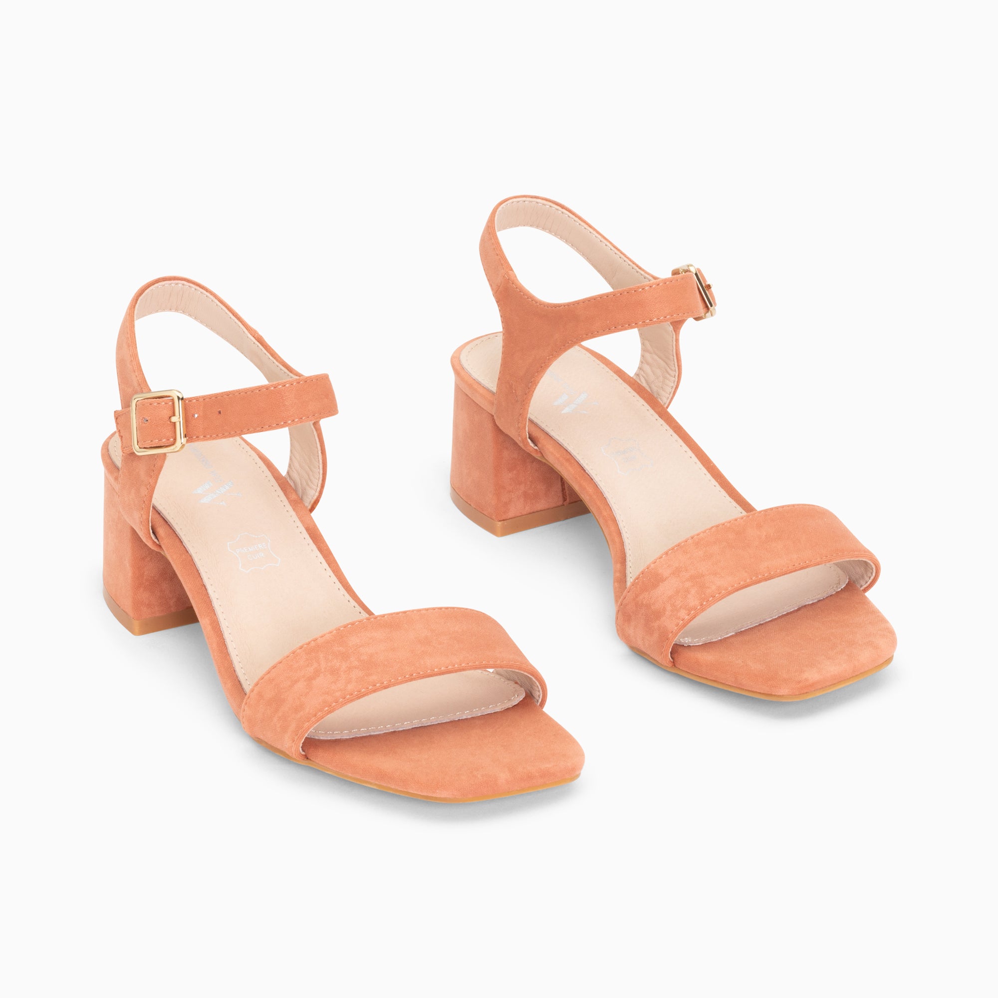 Sandales à talon, Compensées-Sandales à talon Laurie rose saumon