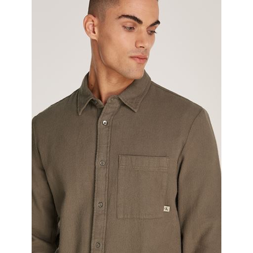 Calvin Klein Jeans Flannel One-Pocket Skjorte, Falcon, XL