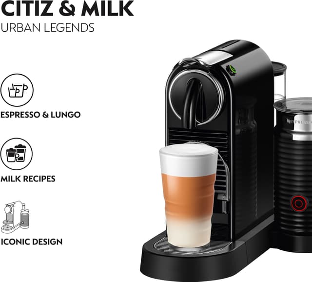 NESPRESSO® CitiZ&milk kaffemaskine fra DeLonghi, Sort