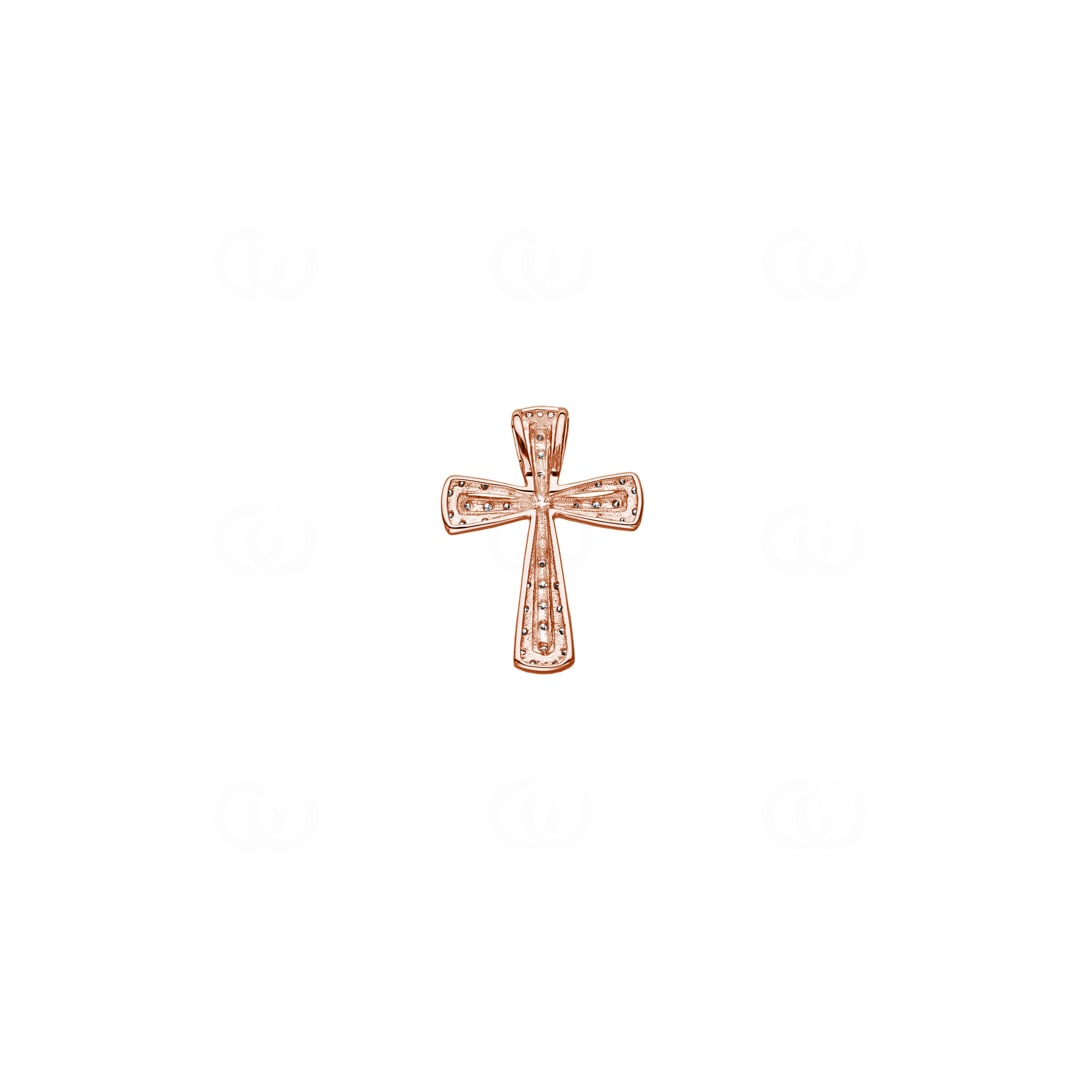 Kreuzanhänger 750/18 K Roségold mit Diamanten 0.15 ct H/si