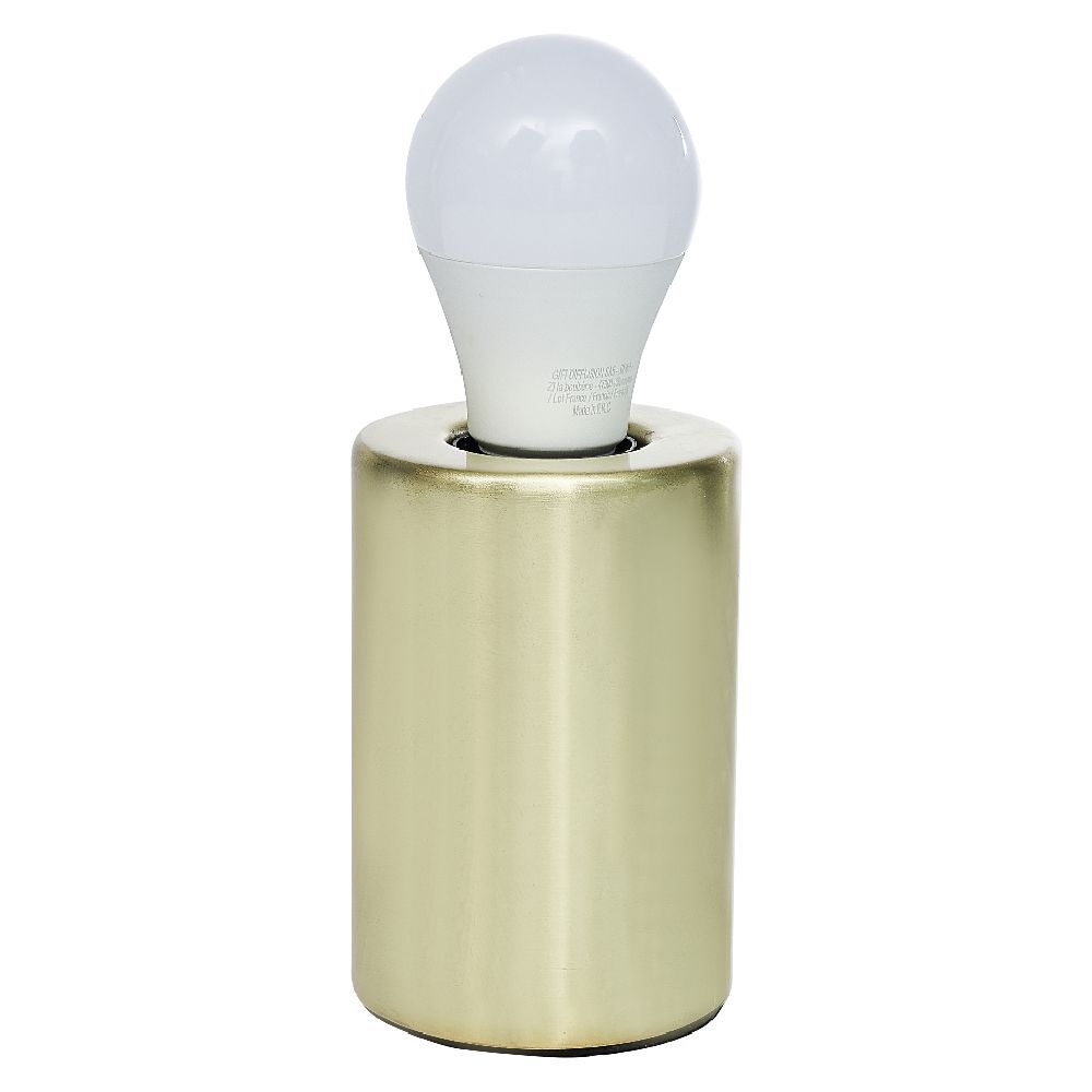 Lampe base ronde en métal jaune doré Ø8xH12cm