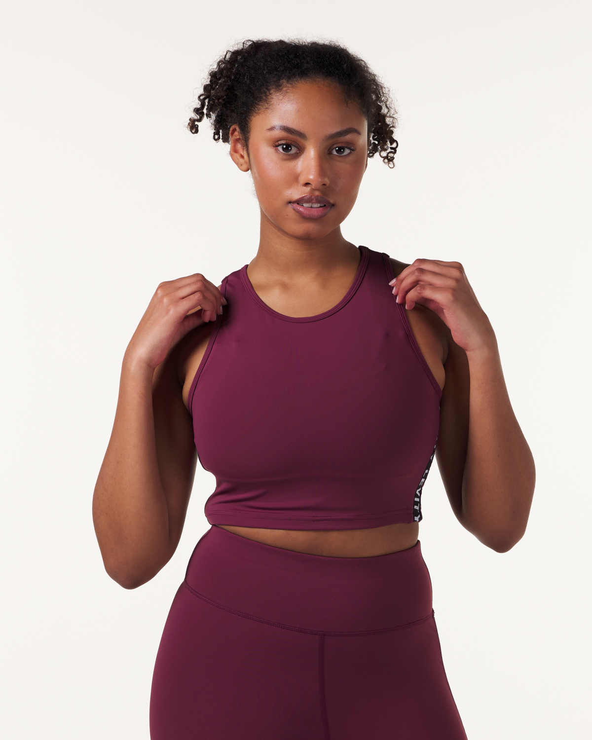 LEVITY Line Up Crop Tank Red Wine