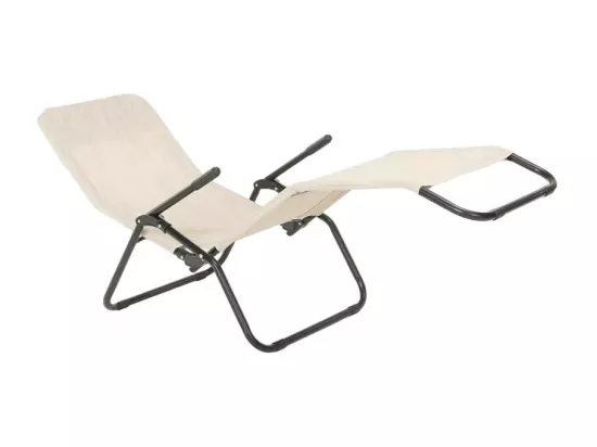 Chaise longue pliante de jardin confort en acier léger SERENE