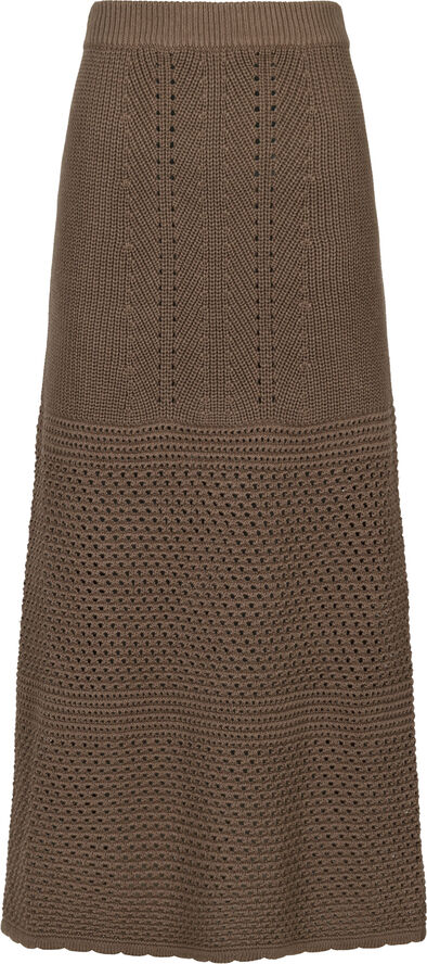 Neo Noir Lyric Crochet Knit Skirt Dusty brown