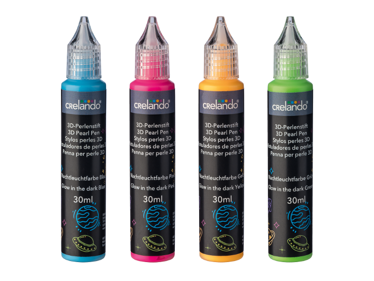 Glow-in-the-dark verf 4 x 30 ml