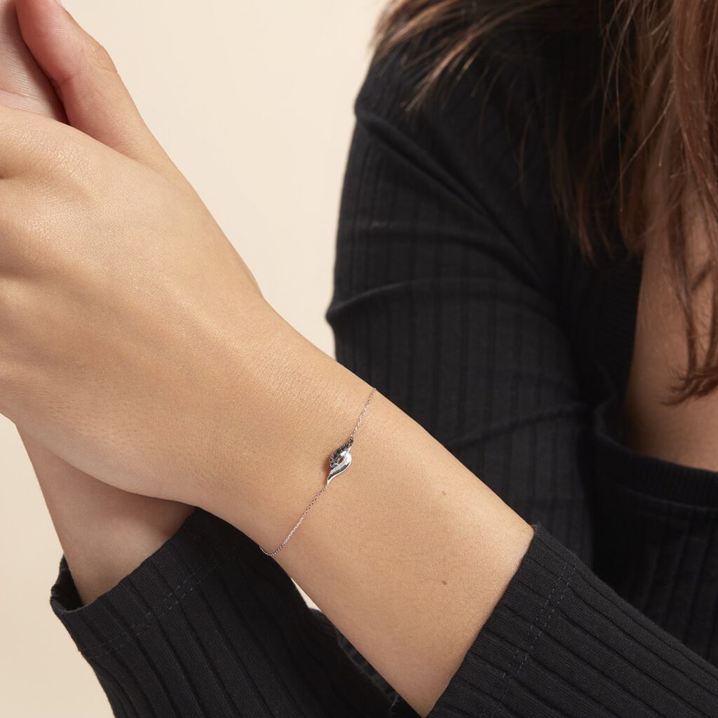 Bracelet Sculptural Or Blanc Diamant