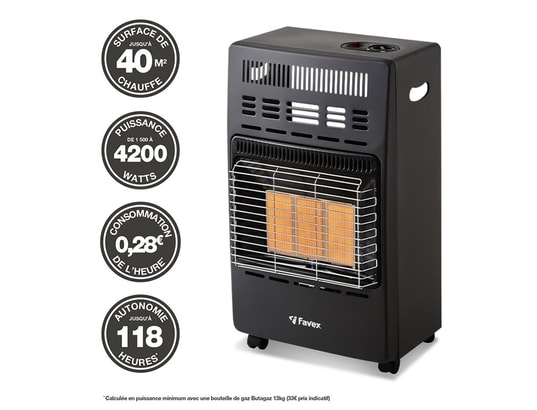 FAVEX - Radiateur céramique Radiateur à gaz infrarouge 4200w - 863.0065