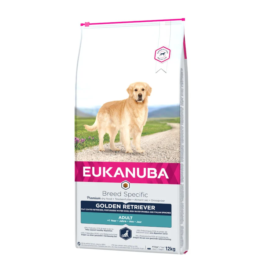 Ração Eukanuba para cães da raça Golden Retriever adulto