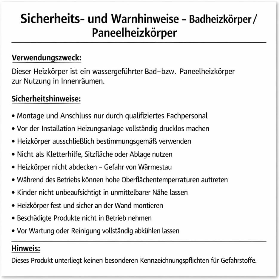 SHV Badheizkörper Aquarius mit Seitenanschluss in Schwarz Matt - 400 x 800 mm | Heizkörper für Badezimmer, Handtuchhalter für Wand im Bad, Handtuchheizkörper, hochwertiger Handtuchtrockner