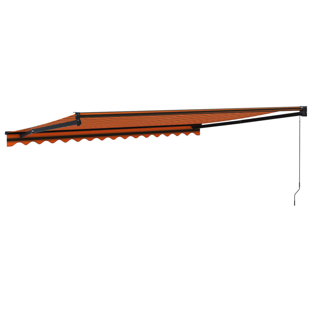 Auvent rétractable orange et marron 4,5x3 m tissu et aluminium