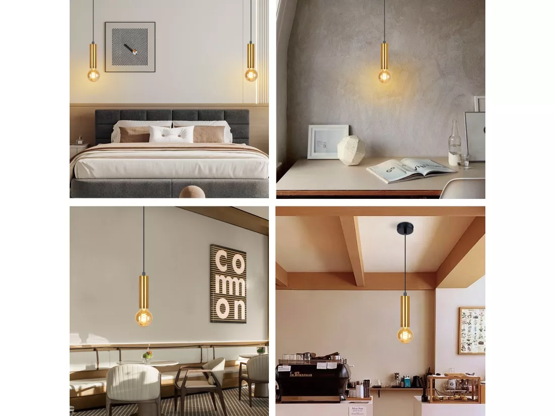 NETTLIFE Lampe suspendue table à manger 1 ampoule suspension lampe suspendue E27 industrielle