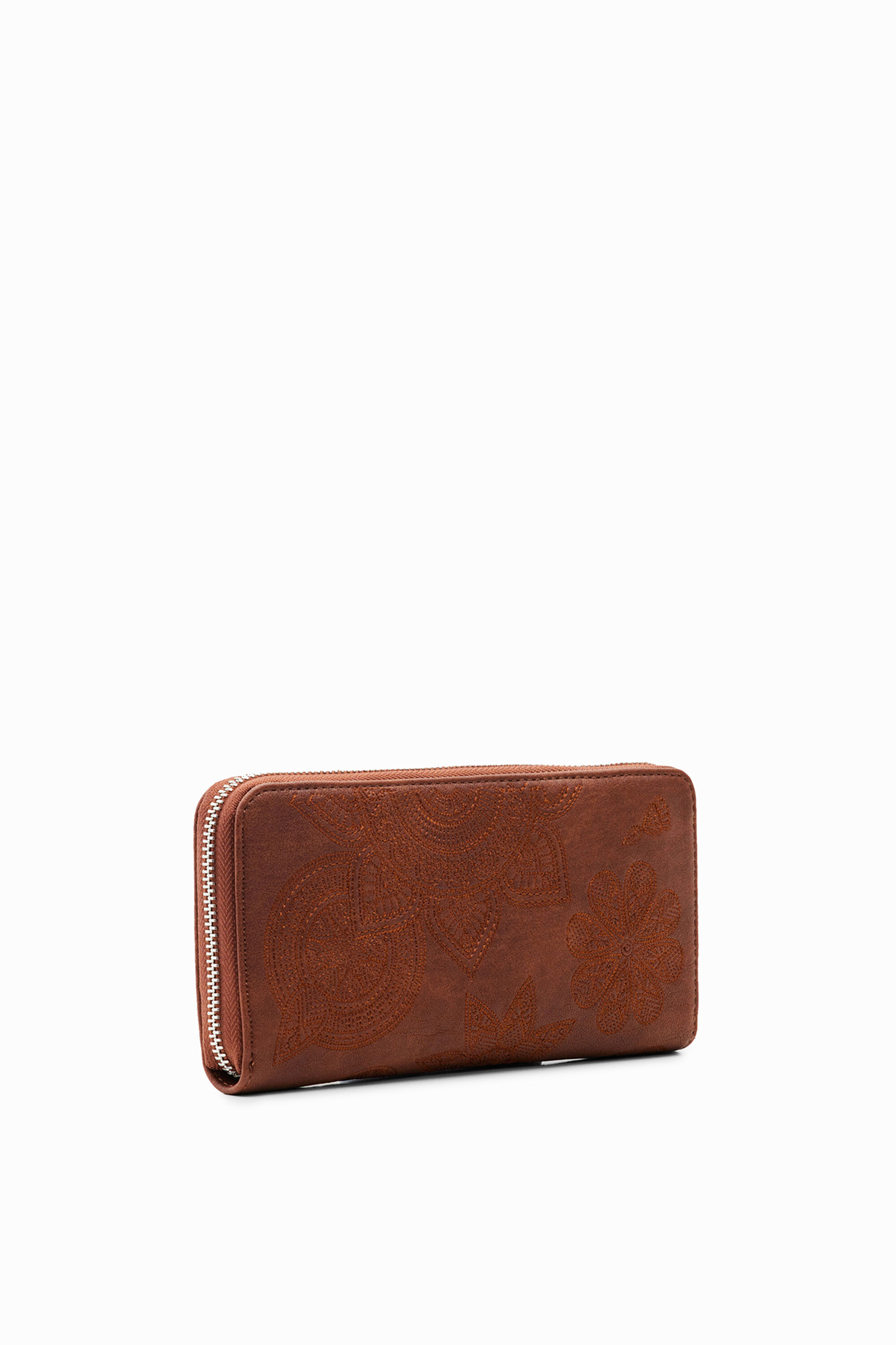 Grand portefeuille broderie fleurs