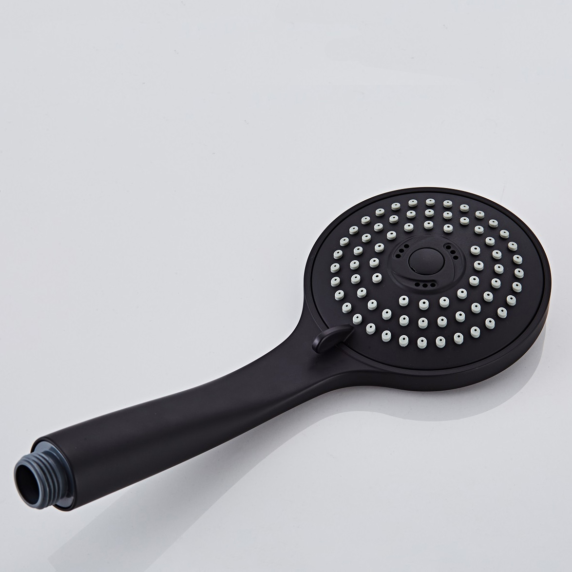 Saniclear Nero Curved inbouw regendouche met 20cm hoofddouche, plafondarm en 3 standen handdouche zwart mat