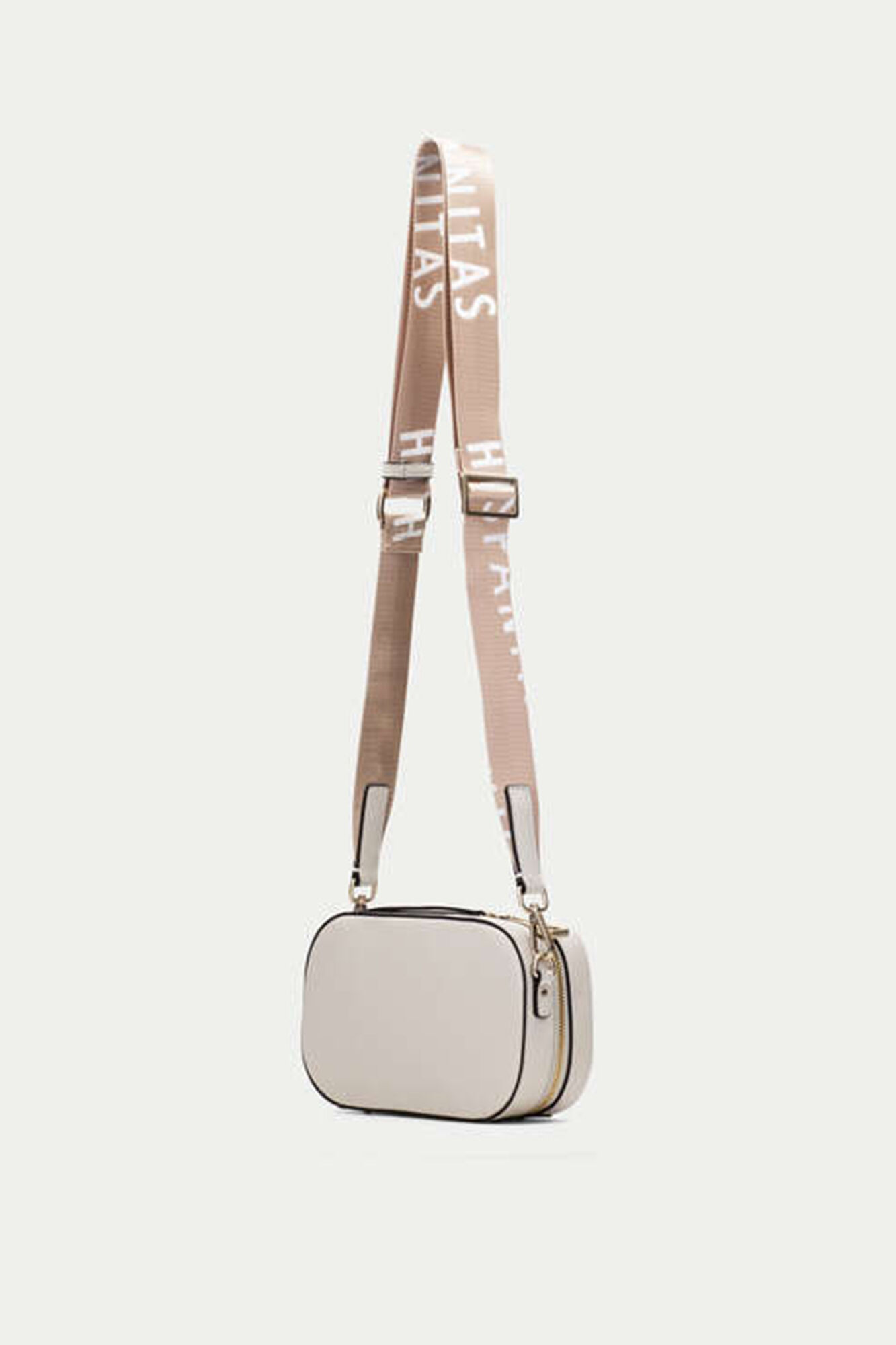 Bolsa retangular com fecho de correr - Marfim
