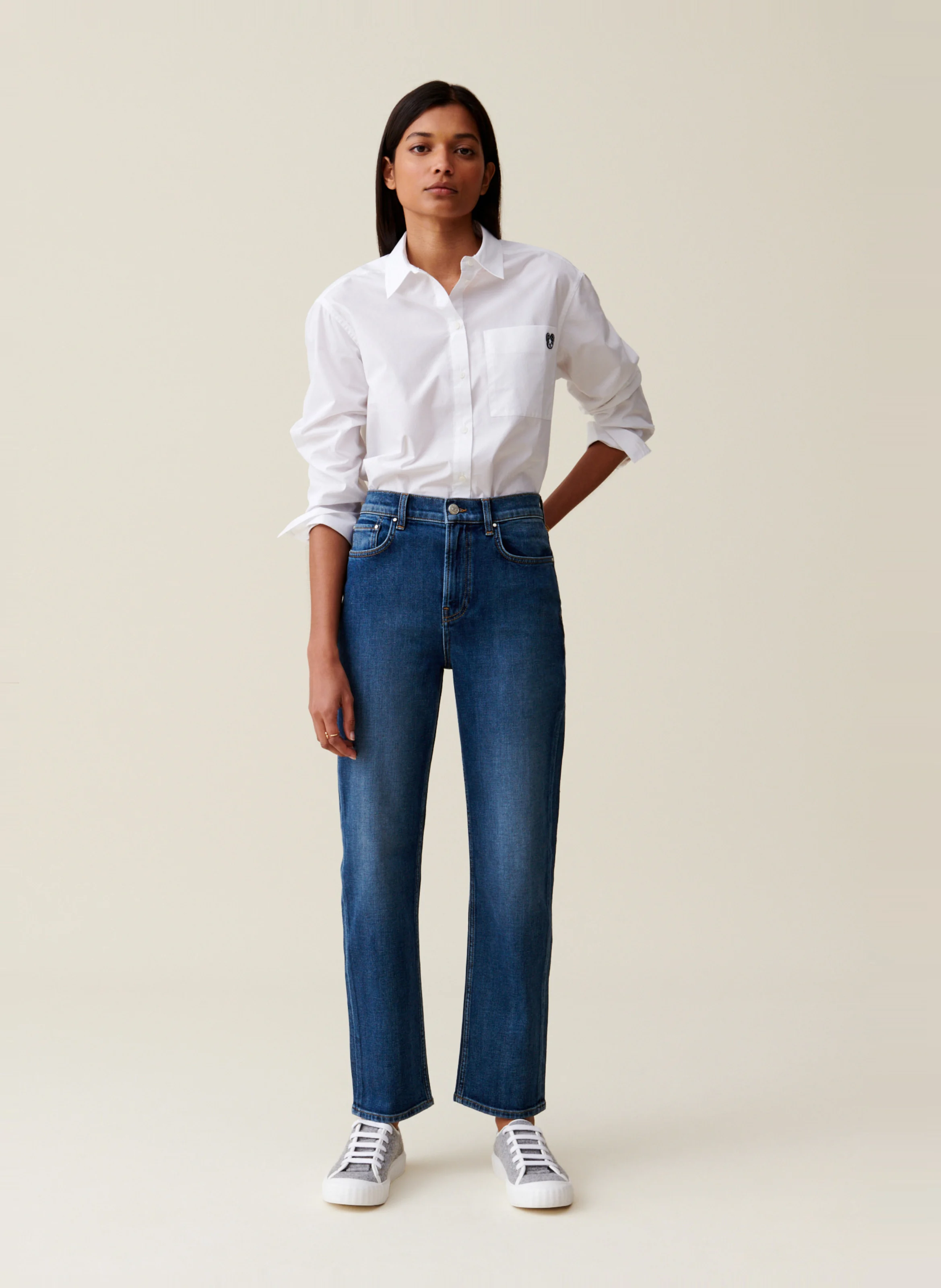 Jean droit en denim délavé Jean Toto | Bleu