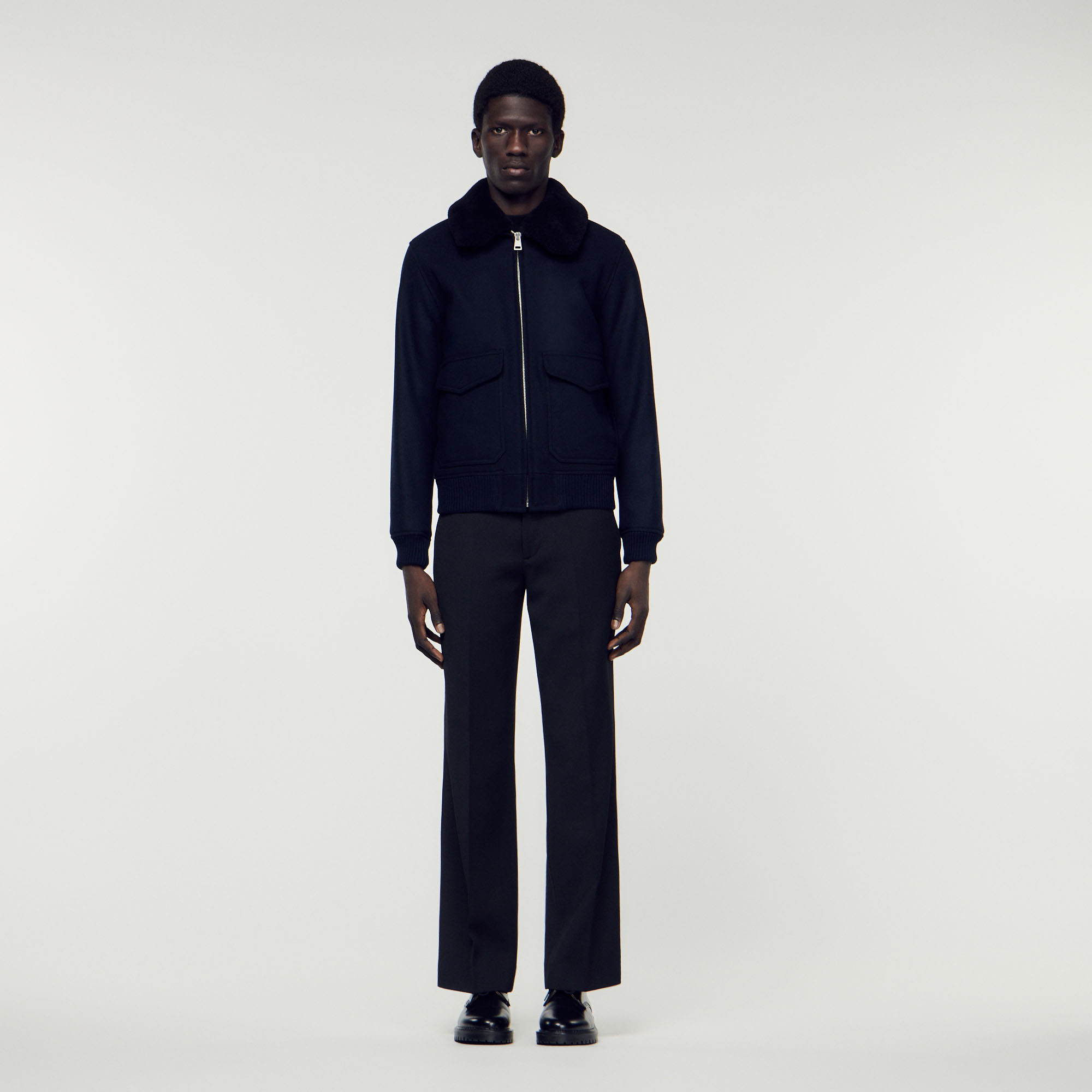 Blouson aviateur col mouton