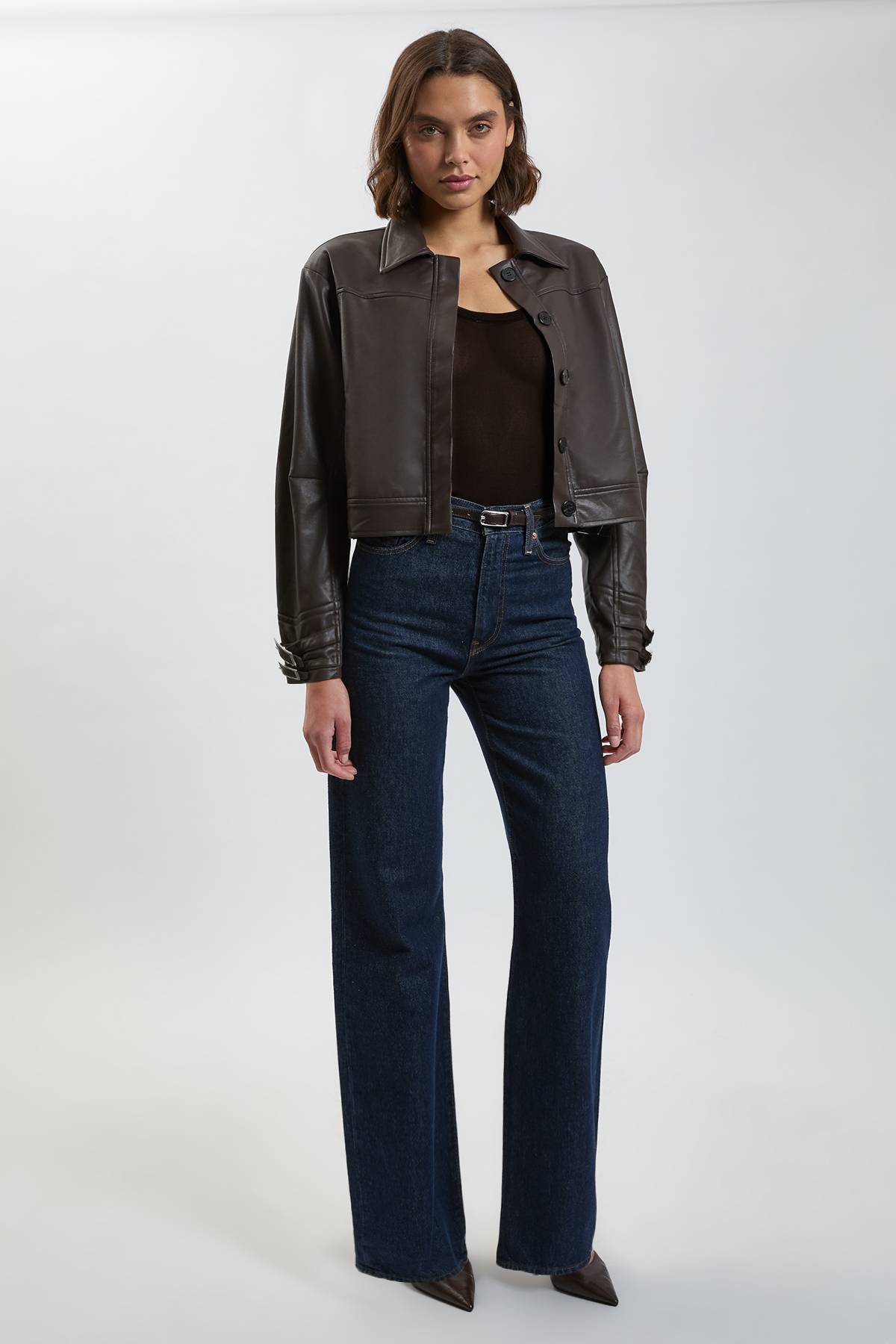 KarenMillen Bomber Avec Détail À Patte En Synthétiquecuir
