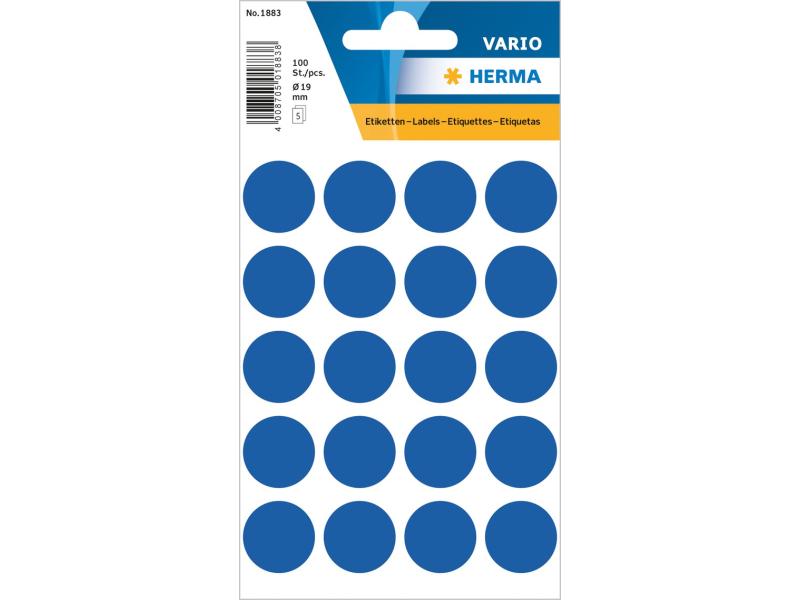 Herma Stickers Klebepunkte Vario Ø 19 mm, Dunkelblau Markierungspunkte Sticker