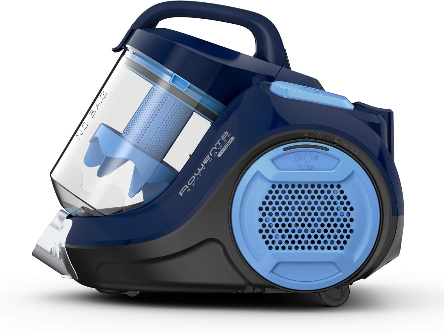 Rowenta Swift Power Cyclonic Staubsauger ohne Beutel, 900 Watt, saugstark, 1,2 L Staubbehälter, hohe Filtration, große Flächenabdeckung, beutelloser Staubsauger mit Kabel, blau, RO2981EA