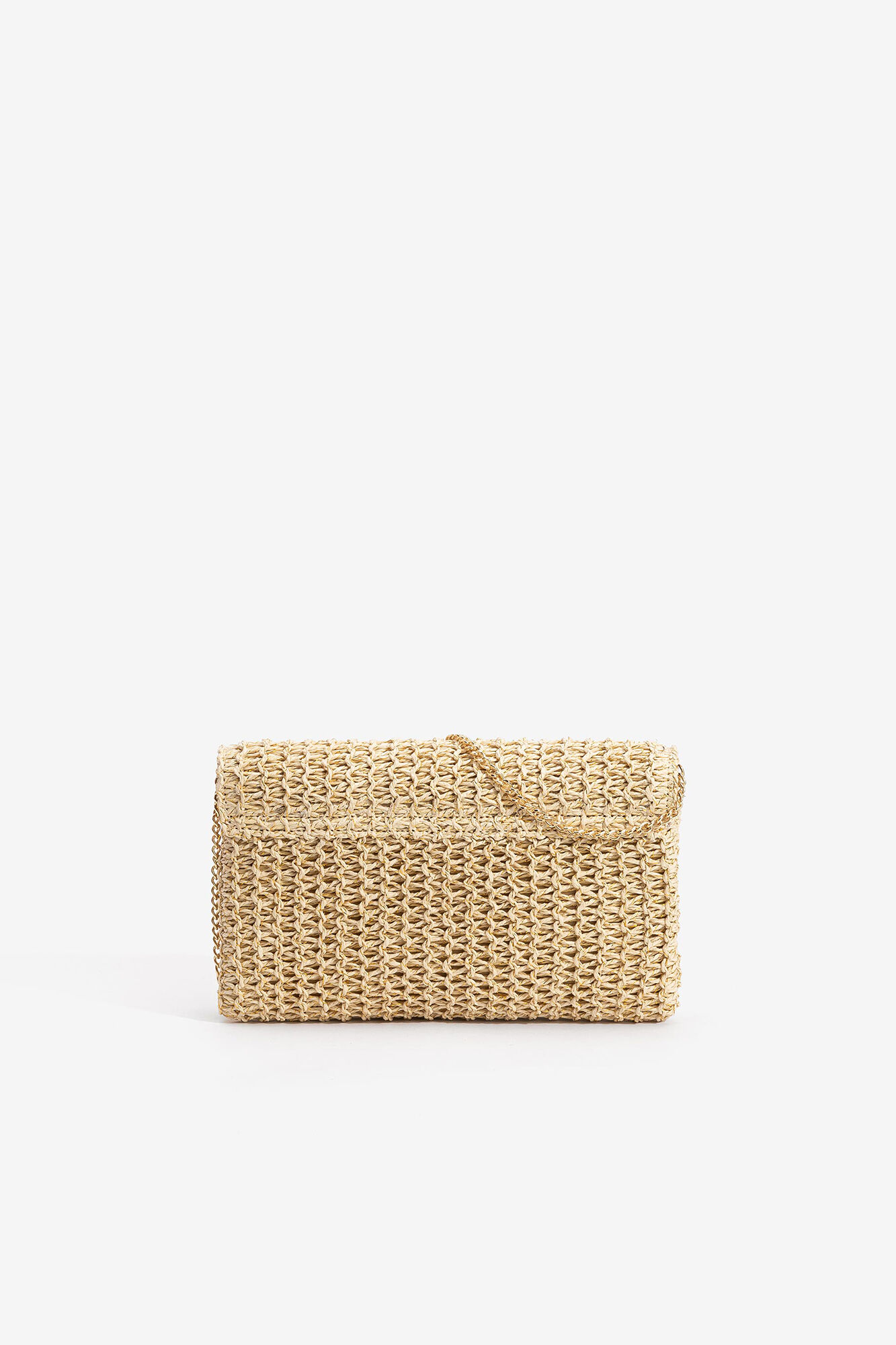 clutch de festa com cordão metálico
