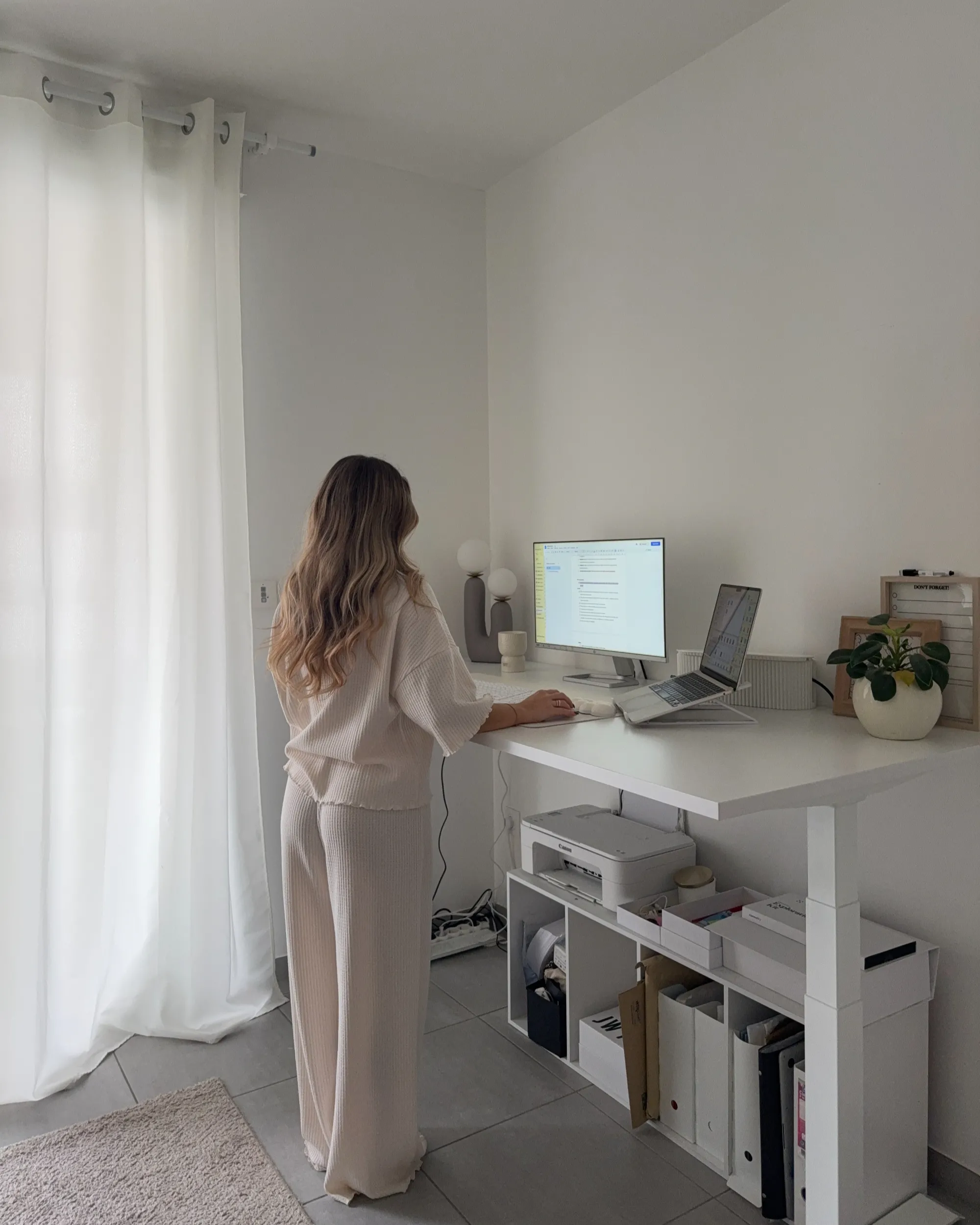 Elektrisch verstelbaar sta-bureau DESTINES Wit 180 cm 80 cm