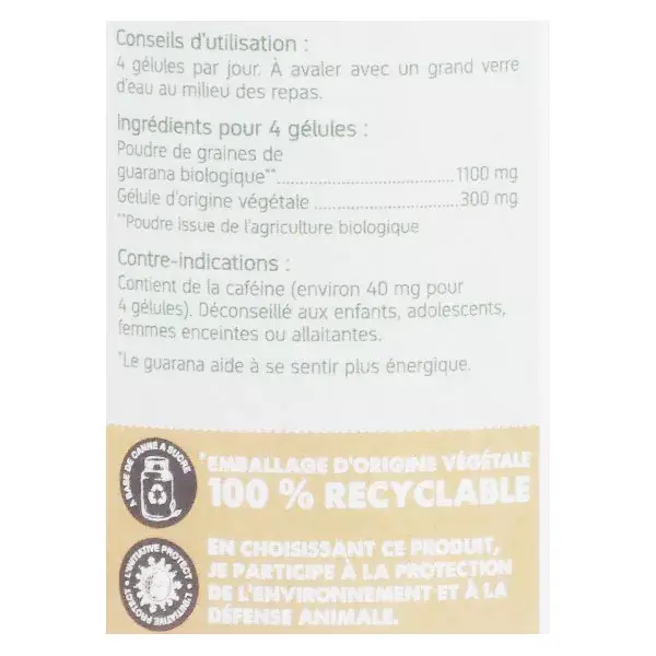 Nat & Form Guaraná Orgânico 200 cápsulas