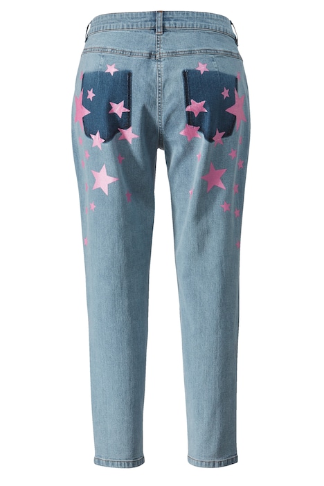 7/8-Jeans, Slim Fit, Glitzersterne, 3-Pocket