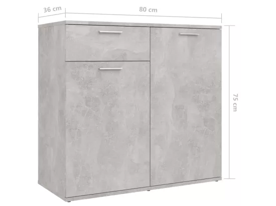Buffet Gris béton 160x36x75 cm Bois d'ingénierie
