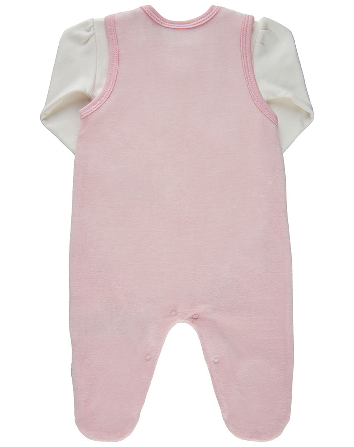 Nicki-Strampler SOFT VELOURS mit Body in hellrosa