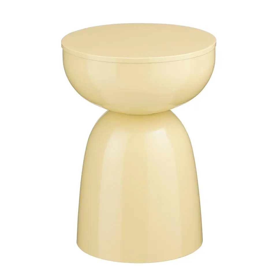 Mica Decorations Elliot Bijzettafel - H45 x Ø32 cm - IJzer - Beige