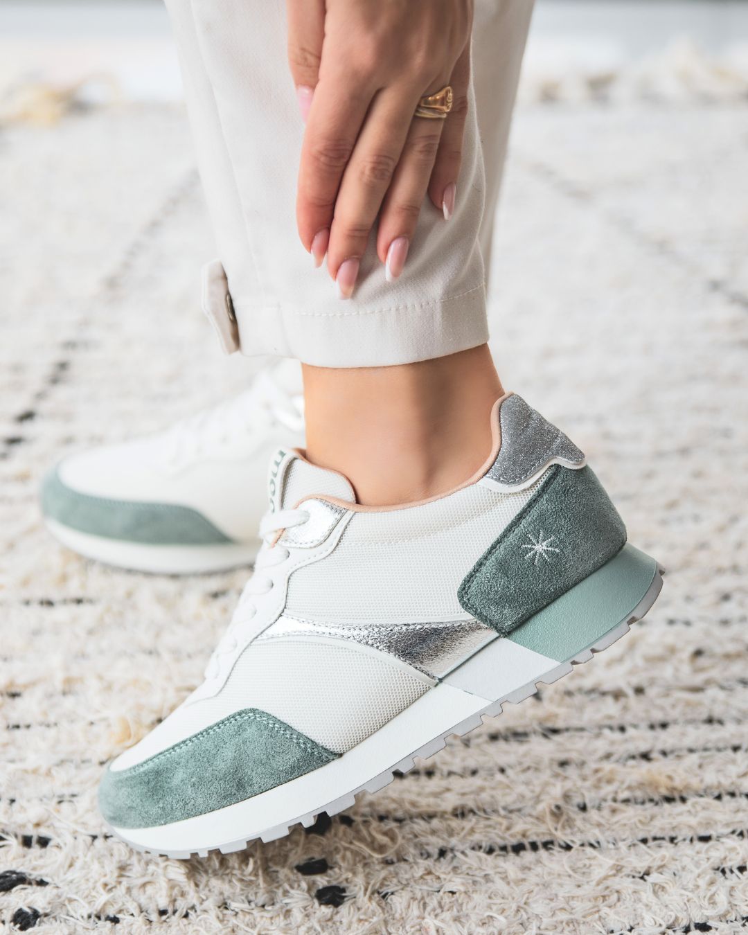 Basket femme bleue jeans à lacets - Gabriella