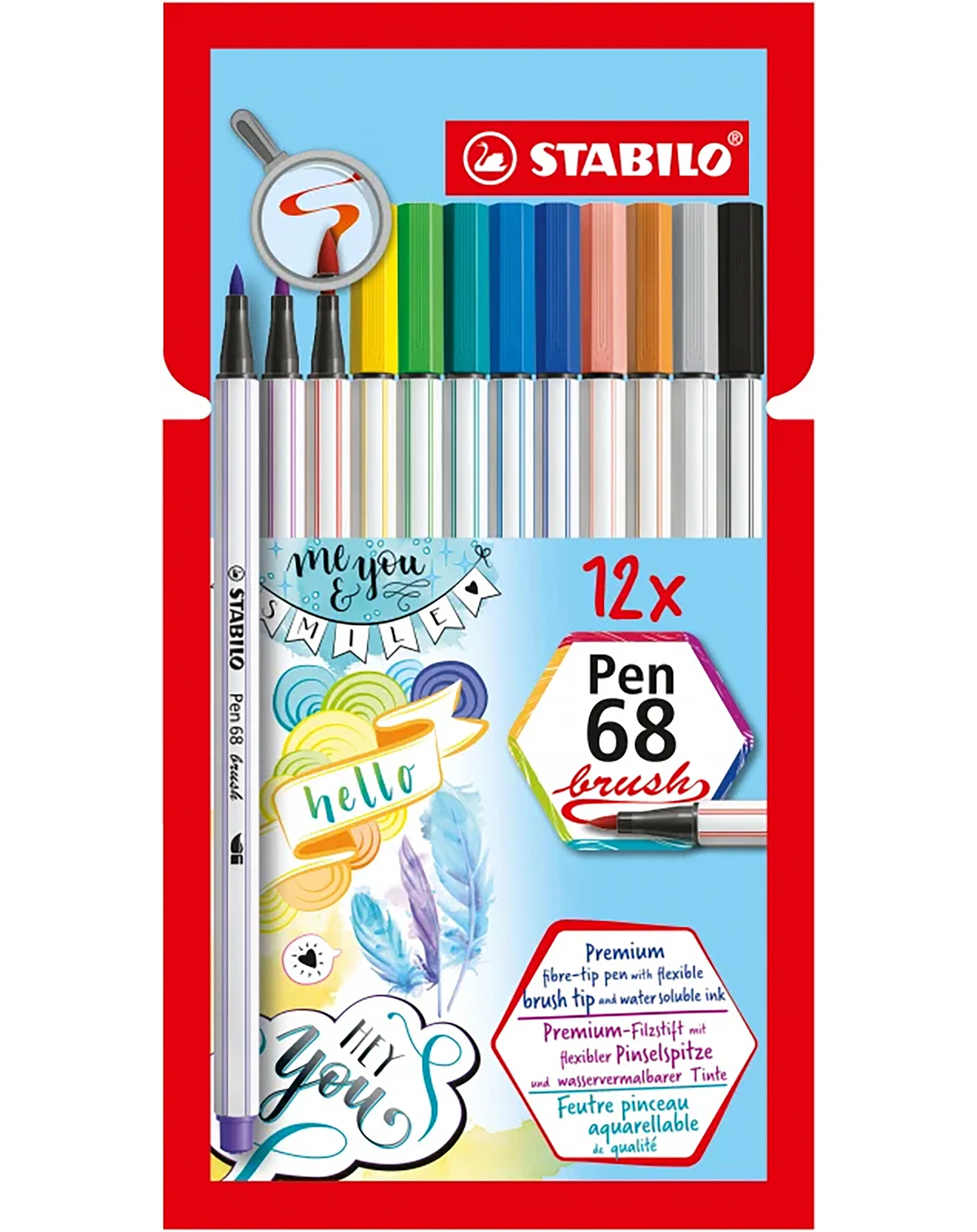Filzstift STABILO® Pen 68 brush 12er-Pack