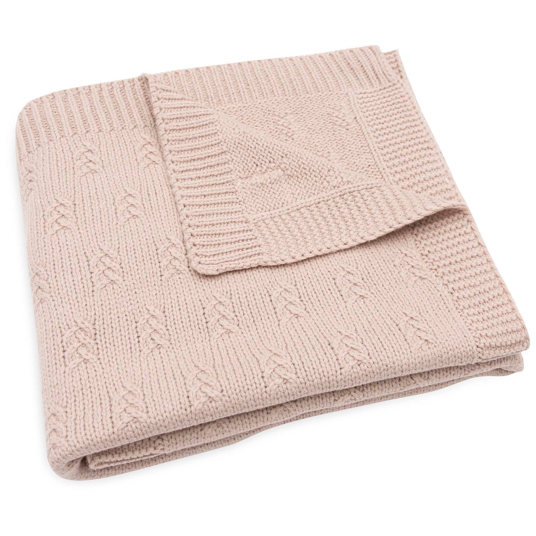 Jollein wiegdeken grain knit roze