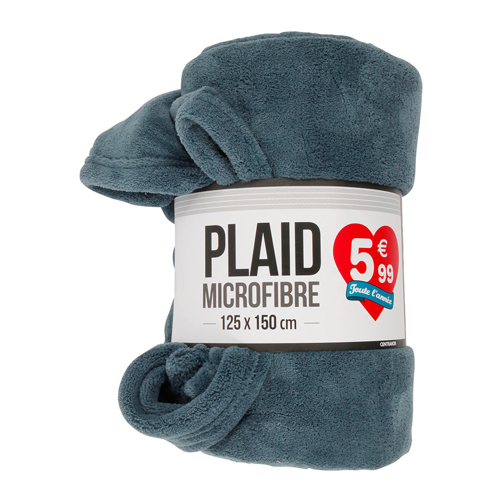 Plaid microfibre orage 125x150cm