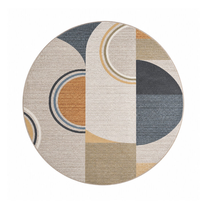 Rond wasbaar vloerkleed - Misha Blocks Multicolor