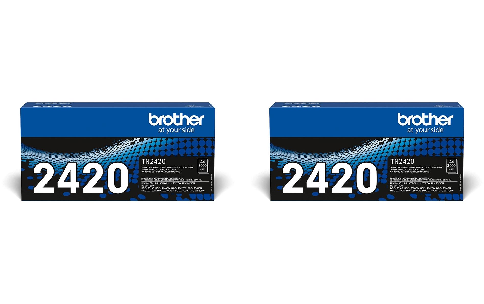 Toner TN-2420 TWIN PACK Schwarz<br>Druckerpatrone: Schwarz