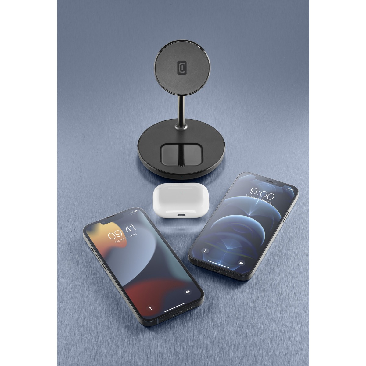 2in1 (7.5W) Mag Duo Wireless Charger Stand MagSafe Ladegerät für Apple iPhone / AirPods - Schwarz