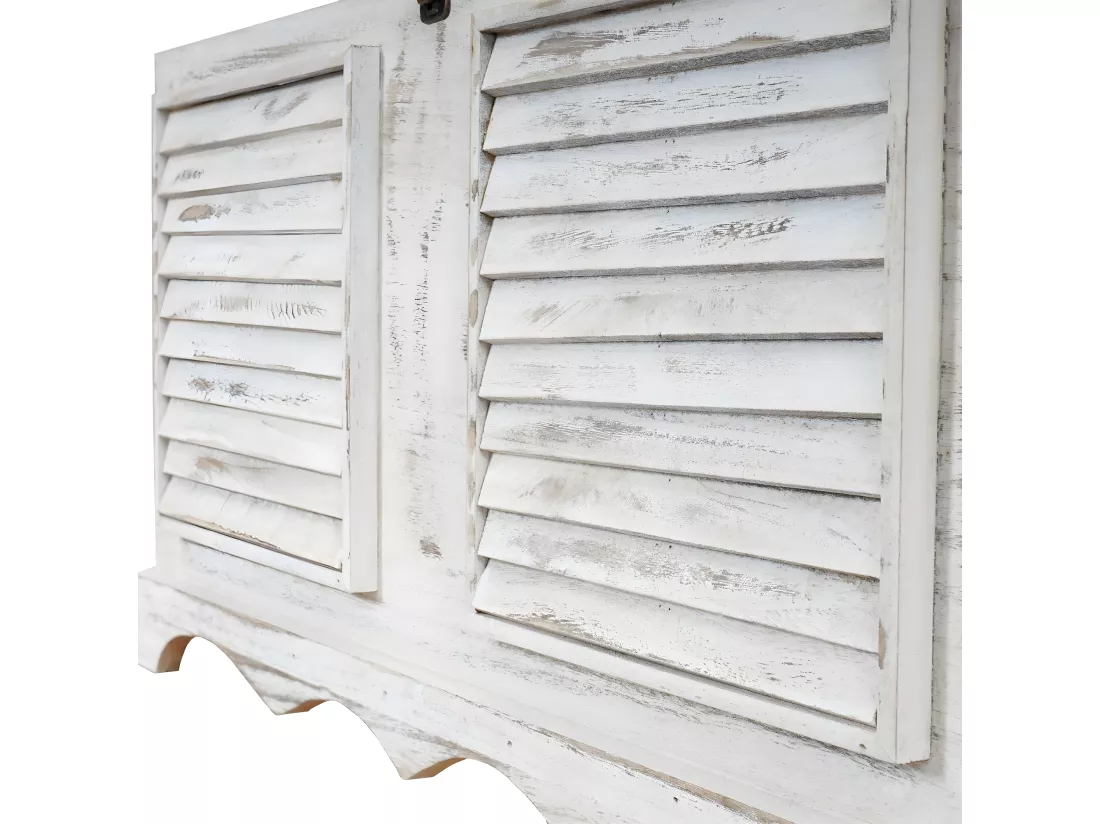 Coffre en bois H356, blanc