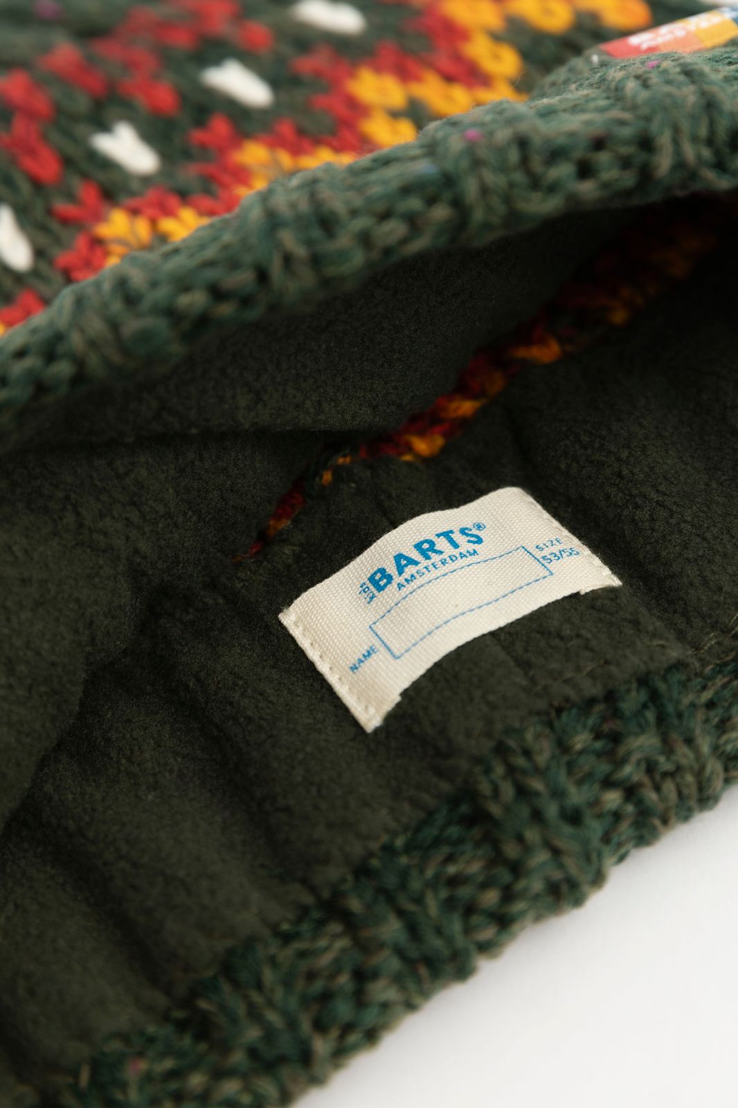 BARTS donkergroene beanie met print