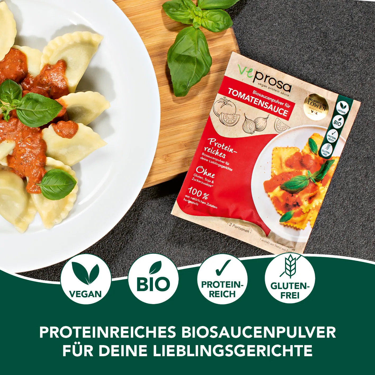 Veprosa Pulver vegane Proteinsoße 50g - versch. Sorten - Tomate