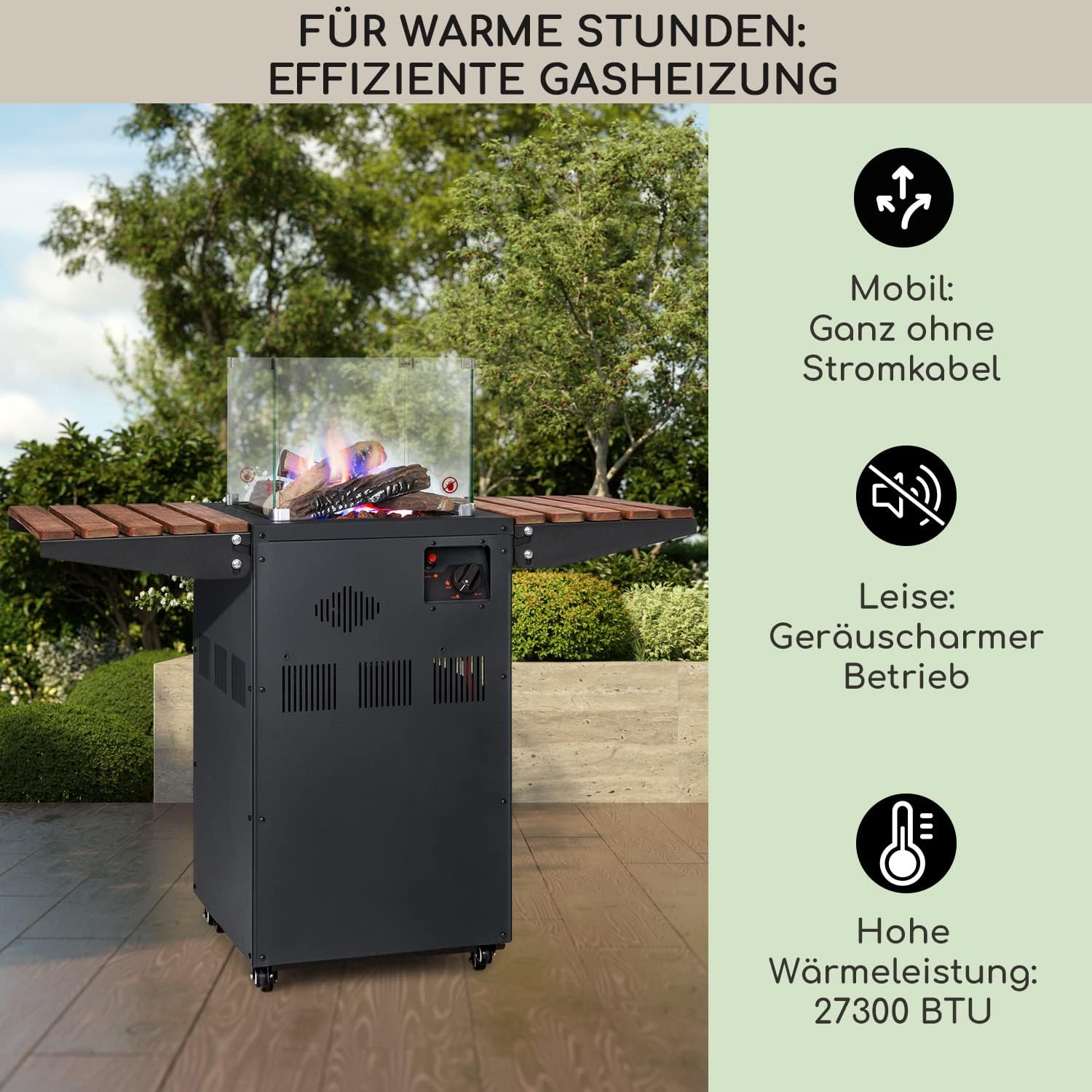 Blumfeldt Flagranti Gasheizung, Freiluftheizung, 8kW Gasofen, Gasflaschen bis zu 11kg